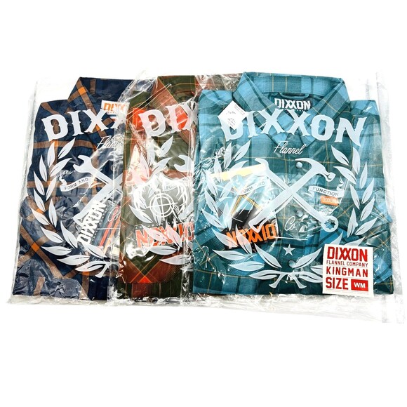Lot (3) Dixxon Flannel Womens Medium Trailblazer, Kingman, High Fives Red/Blue - Picture 1 of 8